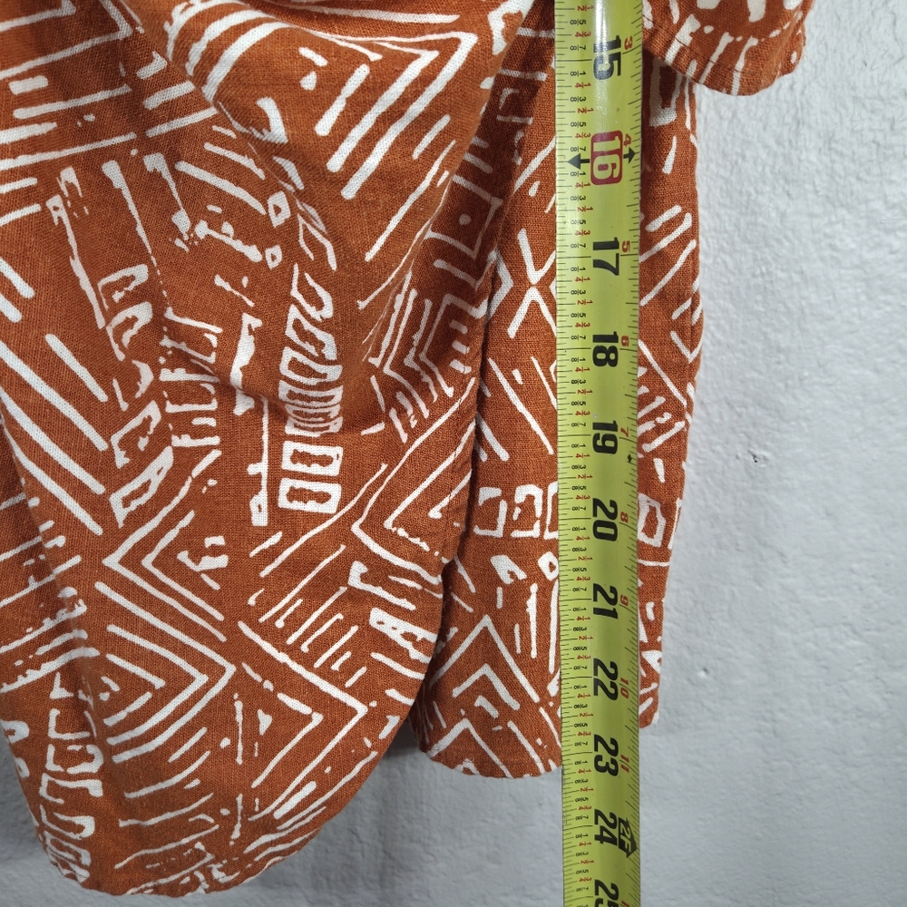 Forever 21 Women’s Linen Size S Mini Dress Sleeveless Wrap Front Dusty Orage - Picture 14 of 16